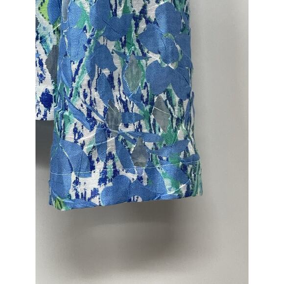 Ruby Rd. Women’s Jacket Size 12 Button Up Lightweight Blue Green Floral Print - Picture 2 of 12